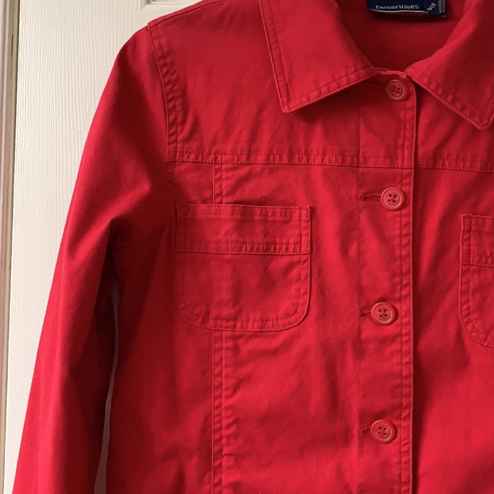 🌷3 for$25🌷Denver Hayes, US S, Red Long Sleeved Cotton Jacket - Picture 3 of 10